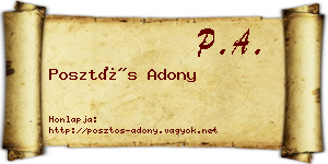 Posztós Adony névjegykártya
