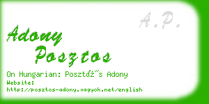 adony posztos business card